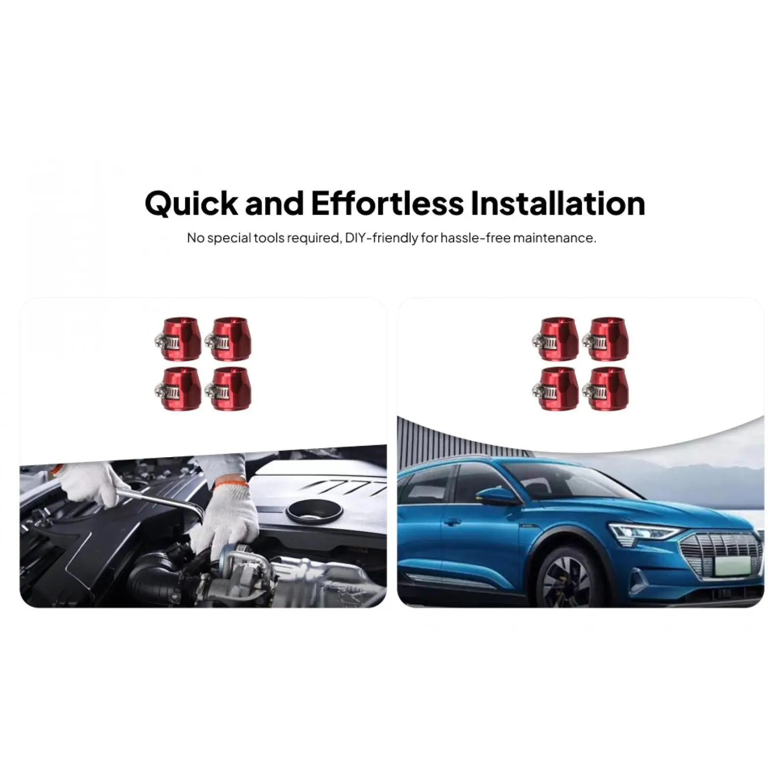 

Auto Fuel Line Hose End Cover Clamp Fitting Aluminum Alloy Pipe Connector Braided Nylon Rubber Tube Clip for Engine Upgrade