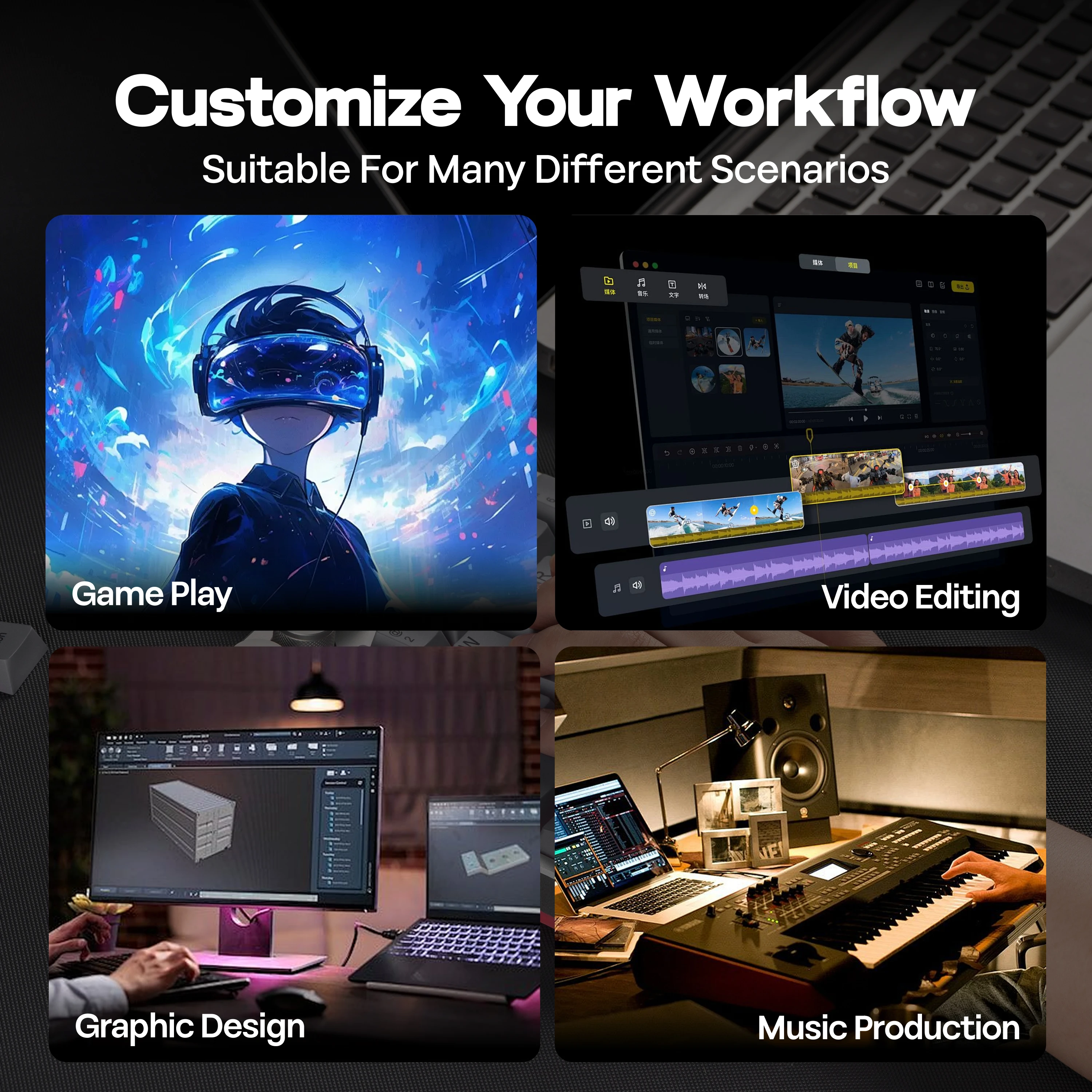 

KiiBOOM Cybrix 29 Rapid Fast Wired 8K Магнитная игровая клавиатура с эффектом Холла 29 клавиш + 3 ручки Алюминиевая и акриловая мини-клавиатура с ЧПУ