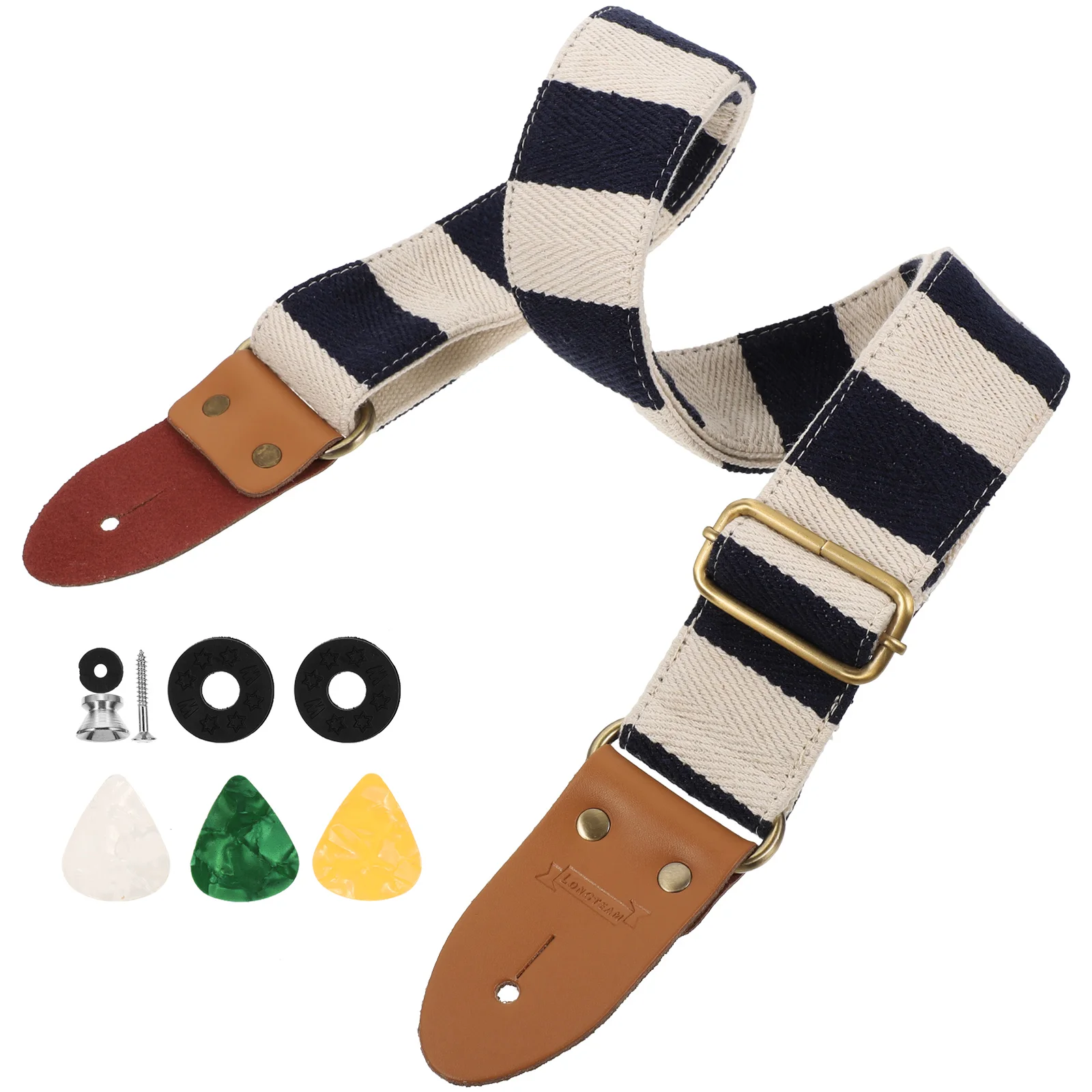 

Strap Set Nylon Adjustable Length Replacement Guitar Sling Bass Guitar Strap Anti Wear Anti Stretch