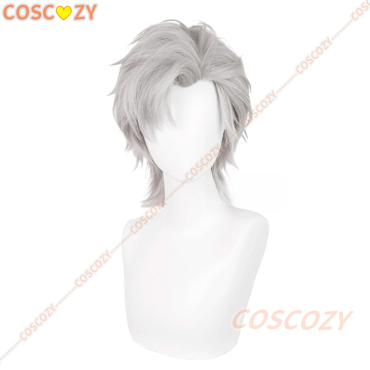 Xavier Wig Love And Deepspace Xavier Cosplay Wig Grey Short Heat Resistant Synthetic Hair Halloween Party Hair Wigs + Wig Cap