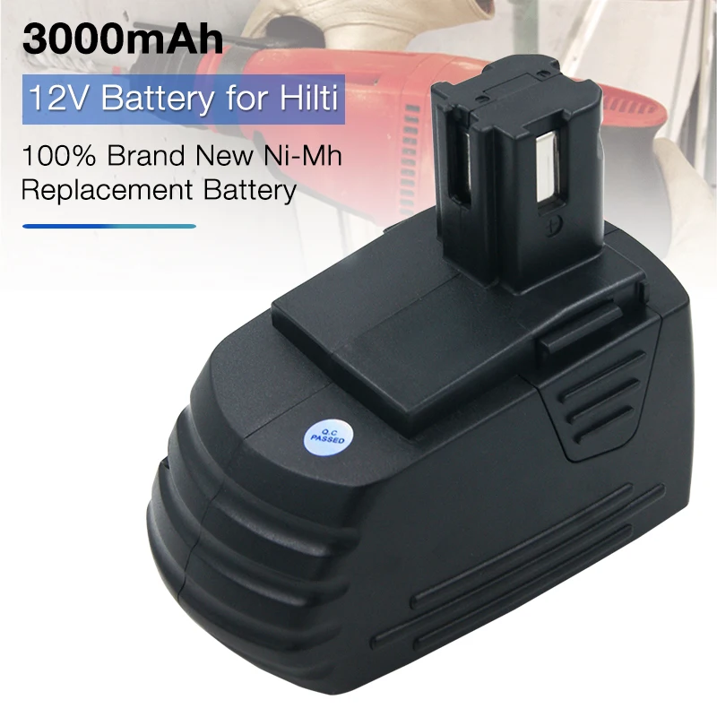 12V 3000mAh Ni-MH Power Tools Replacement Rechargeable Battery for Hilti 340889 SFB121 SBP12 SFB120 SIW 121 SFL 12/15
