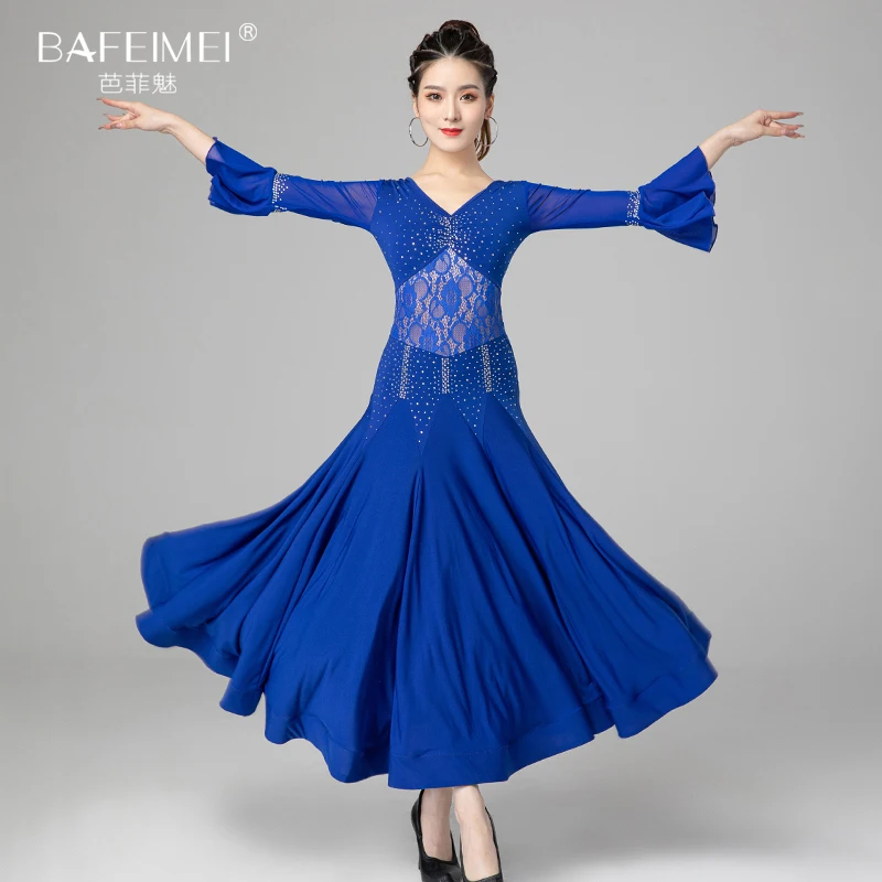 

2022 Newest Ballroom Dance Competition Dress Ballroom Waltz Dresses Standard Women Dress 9013