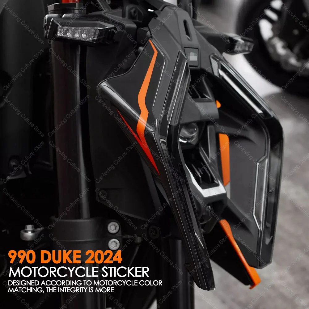 

For 990 Duke 990Duke 2024 Motorcycle Accessories Motorcycle Headlights on Both Sides Sticker Protector 3D Resin Sticker