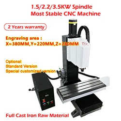 CNC 4020金属彫刻機,完全な鋳鉄切断機,木材切断機,z軸,300mm,1.5kw,2.2kw,3.5kW