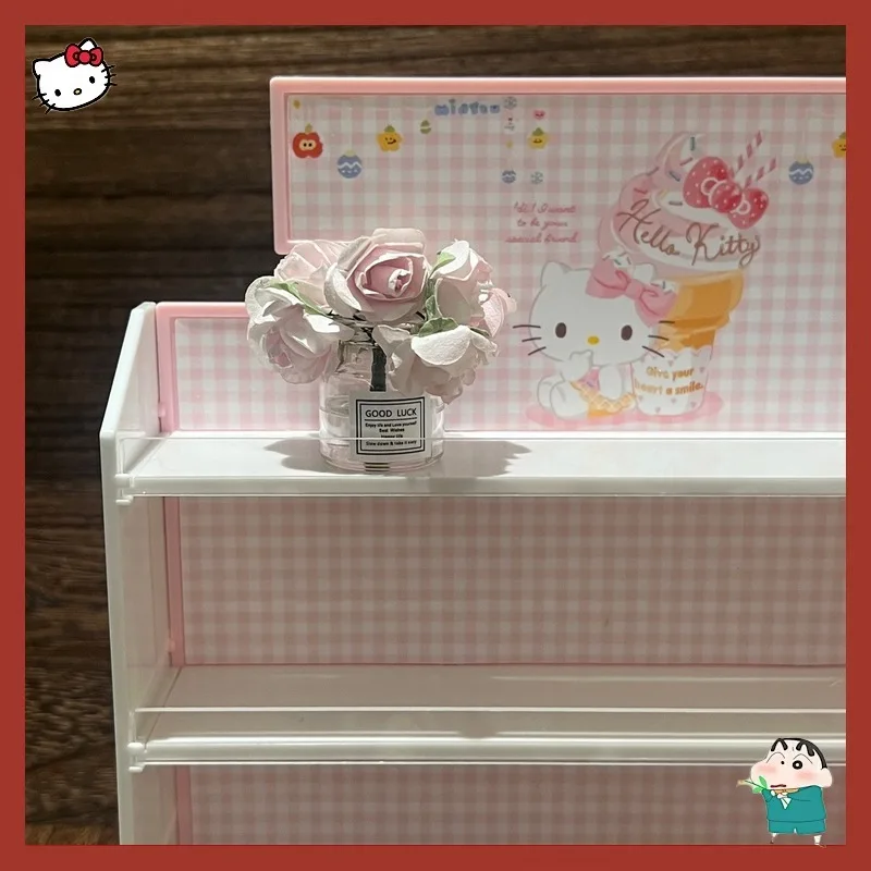 Hello Kitty Miniature Dollhouse Mini Supermarket Shelf Pretend Play Toy Display Rack Dollhouse Decoration Kids Pretend Play - view 2