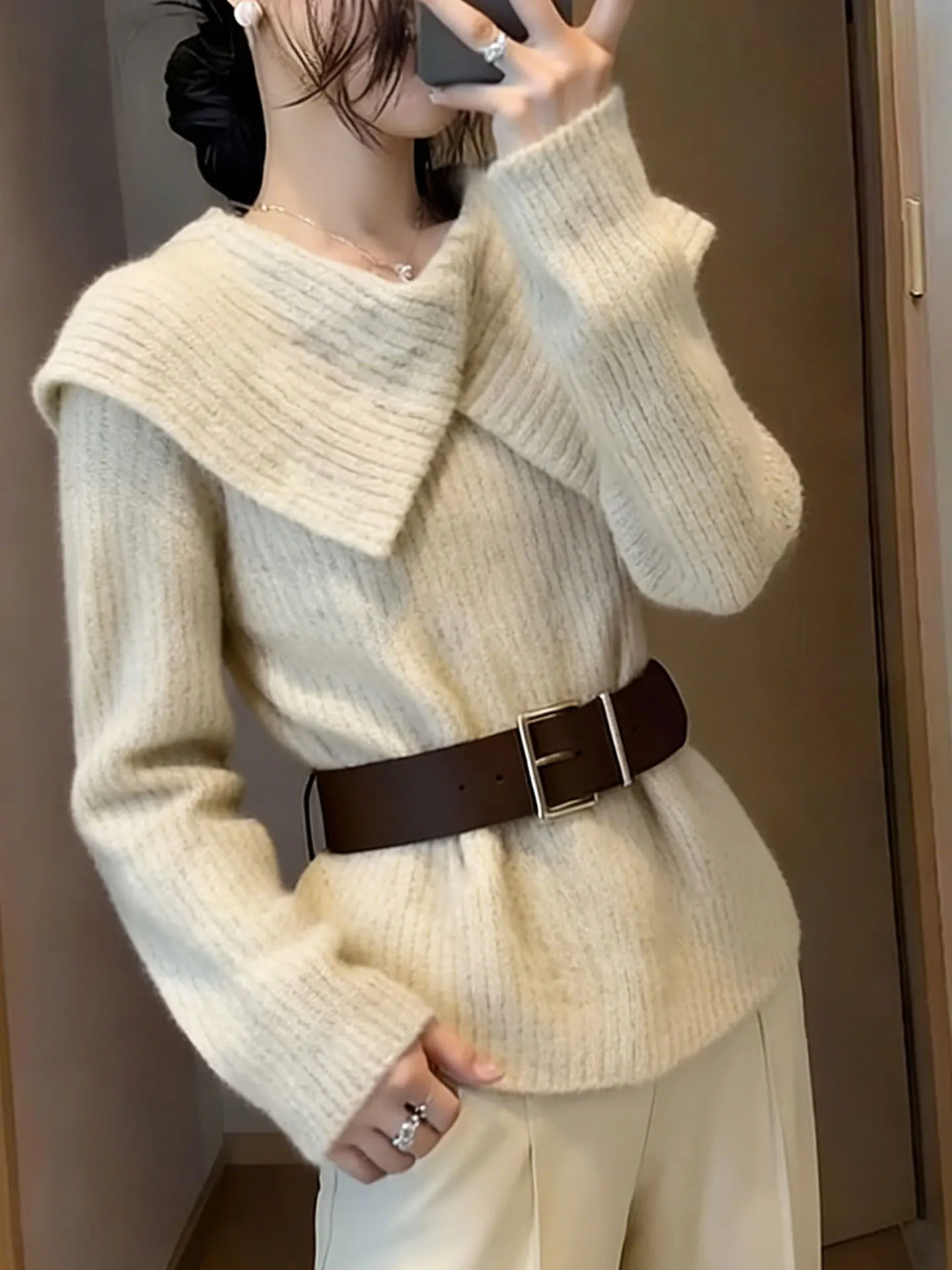 Ele Faionable Camere Suéter de malha longo Sve gola virada para baixo Sli Trendy Warm Winter Top feminino Premium Quali