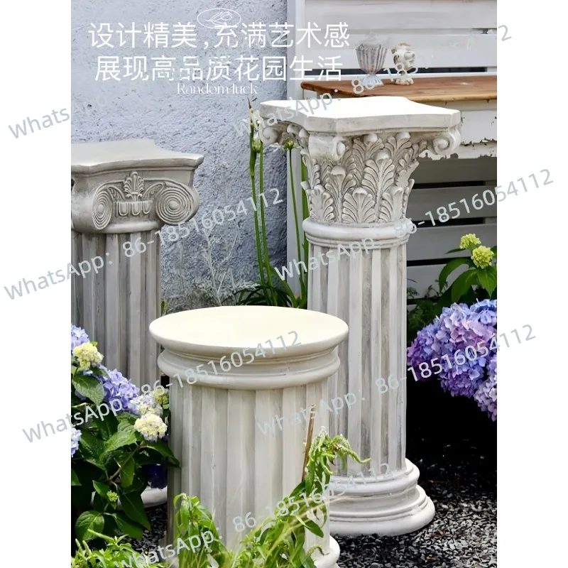 Gypsum Roman Column Display Stand Base Resin Garden Garden Flower Pot Wedding Prop Ornament European Roman Column