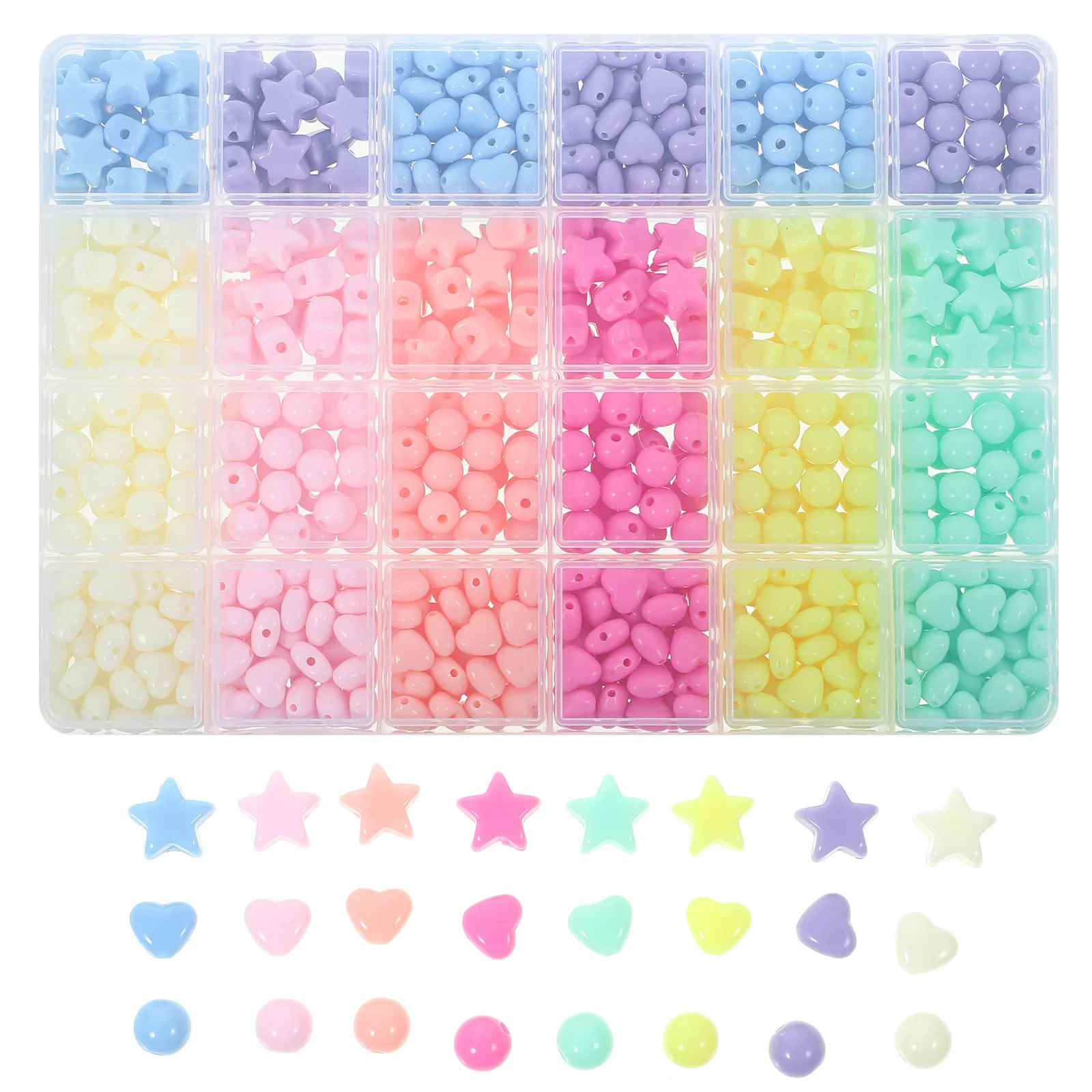1박스 아크릴 소형 비즈 DIY 쥬얼리 제작 어린이 공예 프로젝트 컬러풀 루즈 스페이서 비즈 대량 공예 용품 팔찌 머리 장식