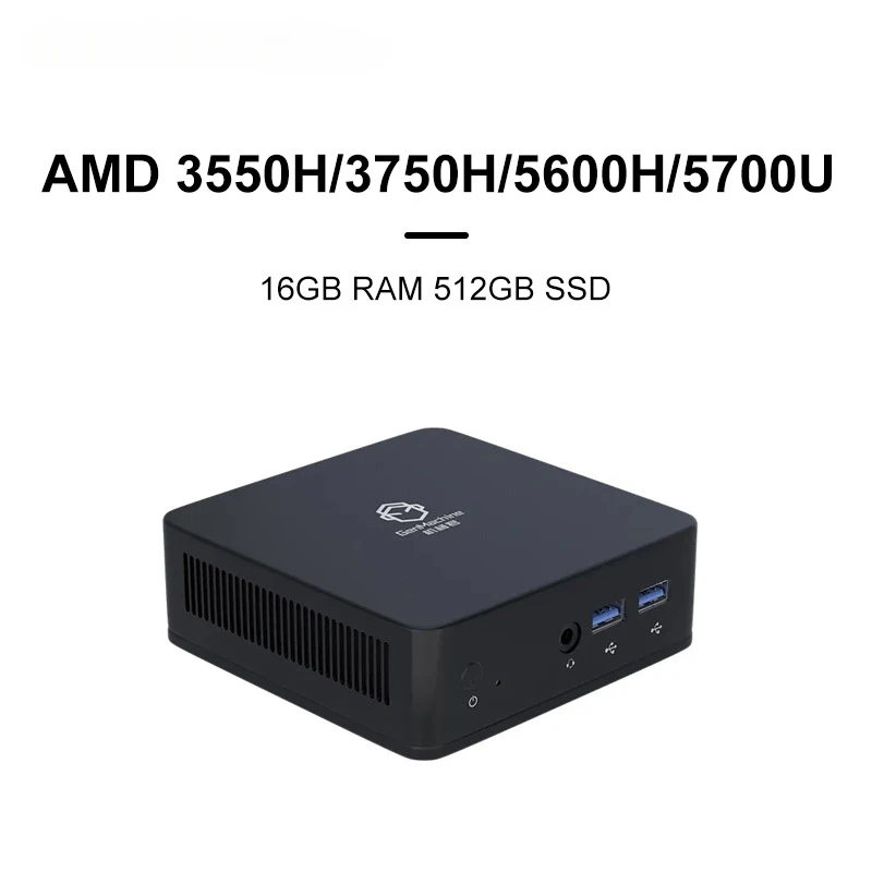 Mini PC Desktop Gamer PC, AMD 3550H, 3750H, 5600H, 5700U, Suporte CPU, Windows 10, 11, DDR4, 16GB RAM, 512GB SSD, Wi-Fi 5, WIFI6