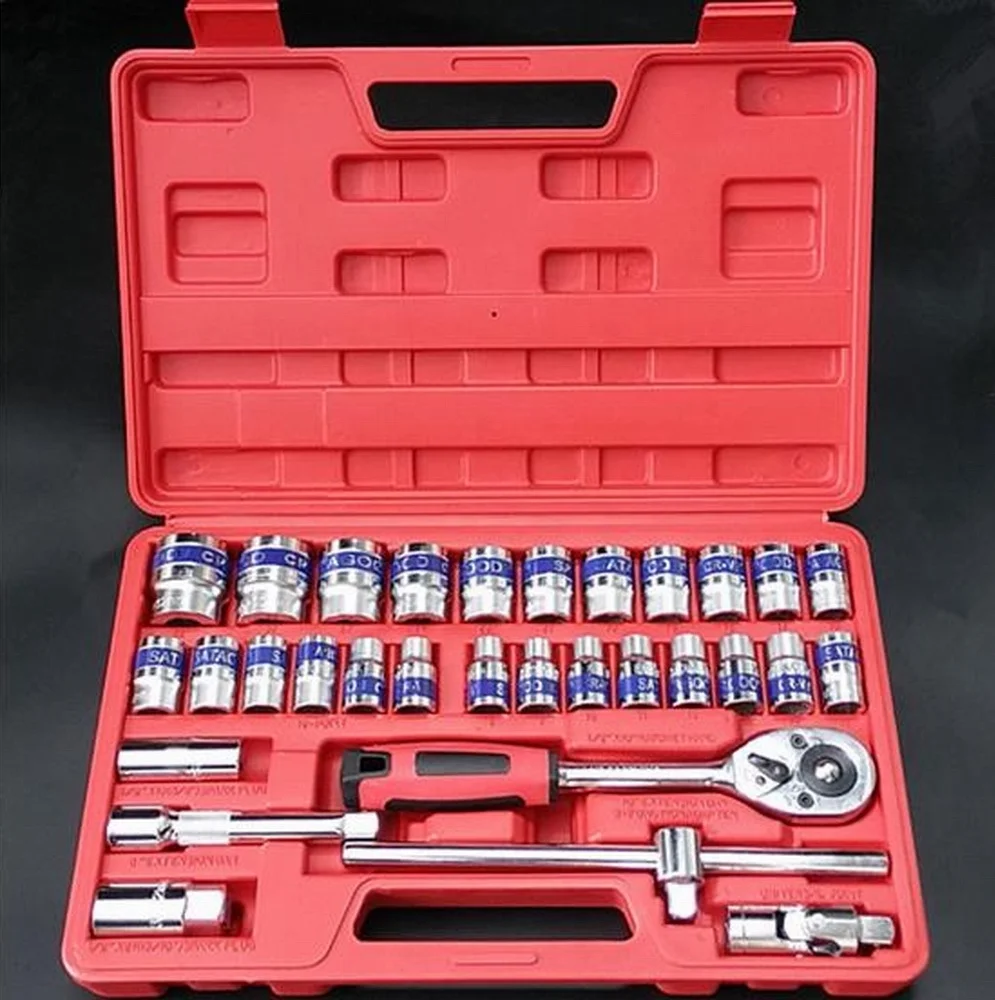 81Set Wrench Vice Saw Hammer Machine Repair Tool Set