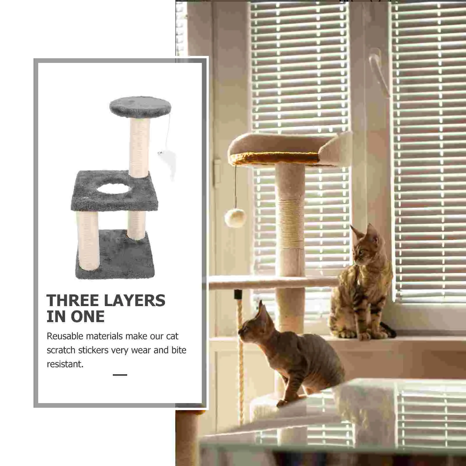 Cat Tree for Indoor Cats Climbing Frame Vertical Scratching Post Accessories Paper Tube Integrated Kitten Scratcher