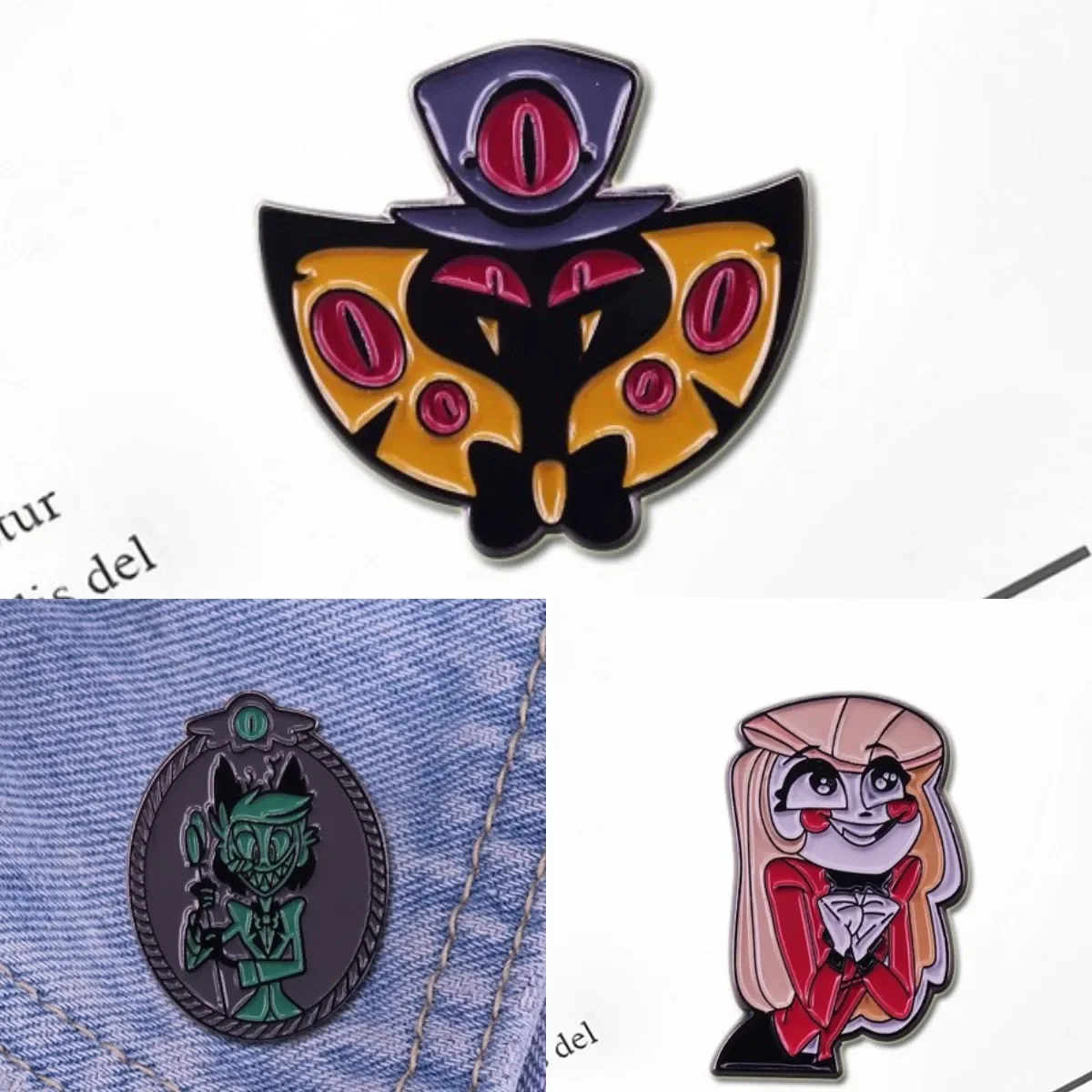 Excellent Quality Infamous Alastor Villain Snake Demon Sir Pentiouss Enamel Lapel Pins Charlie Brooch hotels Demons Adorn Badges