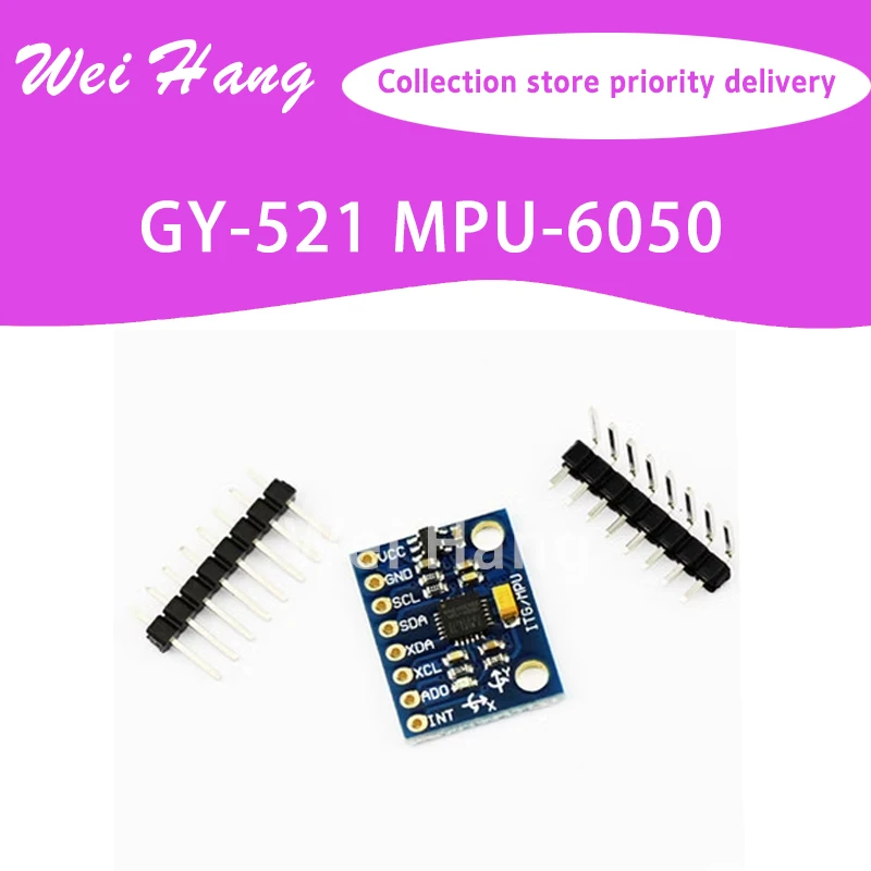 1Set IIC I2C GY-521 MPU-6050 MPU6050 3 Axis Analog Gyroscope Sensors + Accelerometer Module For Arduino With Pins 3-5V DC