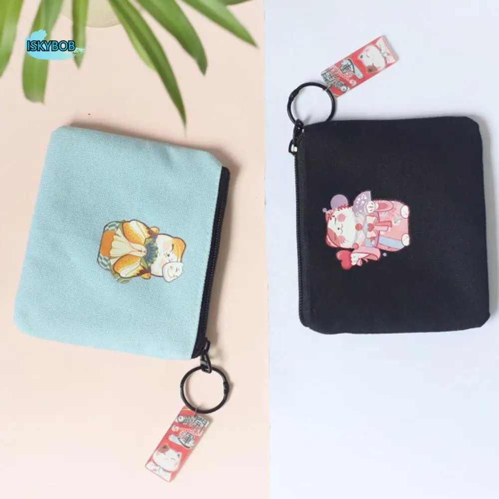 

Lucky Cat Maneki Neko Кошелек для монет с подвеской на молнии Сумка для хранения с карманом для ключей Губная помада Косметичка