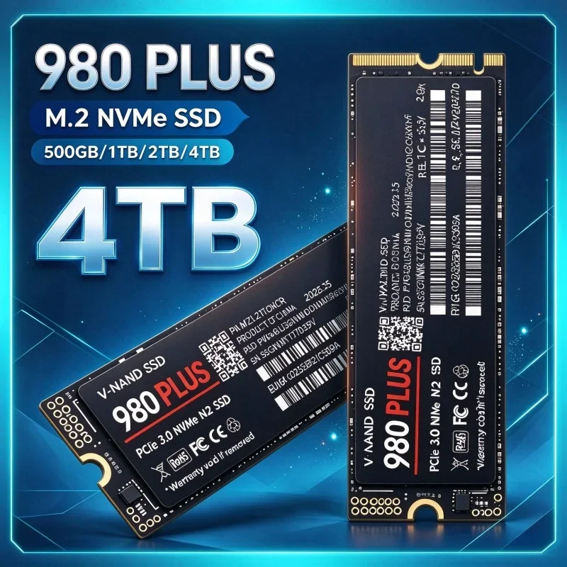 High Performance M.2 2280 NVMe SSD 980 PLUS PCIe Gen3.0 X2 TLC 3D NAND 1TB 2TB 4TB Internal Gaming Drive For PC Desktop Notebook