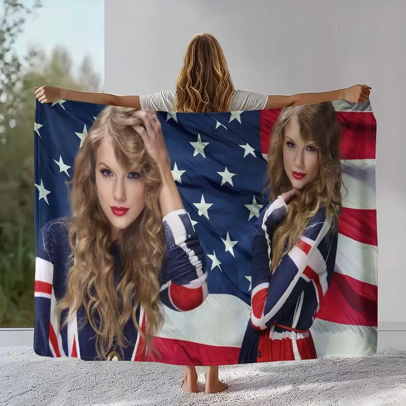 Eras Tour T-Taylor Superstar Music Flannel Throw Blanket,Cozy Warm Blanket for Bed,Sofa,Living Room,Picnic,Camping,Home Decor