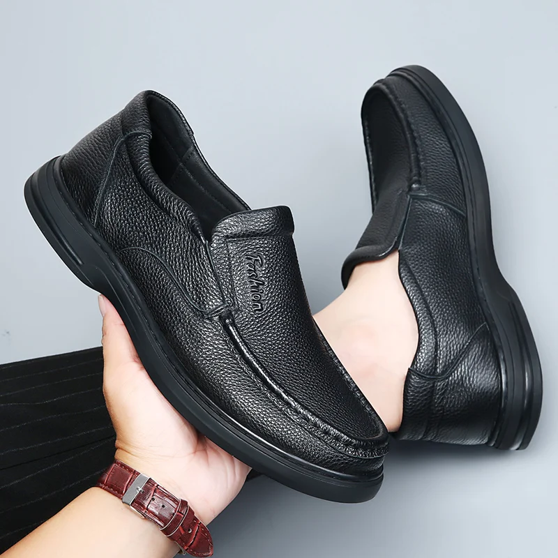 DIMANYU Genuine Leather 2026 New Casual Non-Slip Dad Large Size Middle-Aged Elderly Flat Men's Shoes_vogvips.com