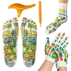 Reflexology Socks Gloves Massage Relieve Tired Feet Socks Acupressure Hand Massager Acupoint Massage Tool Pain Relief Foot Care