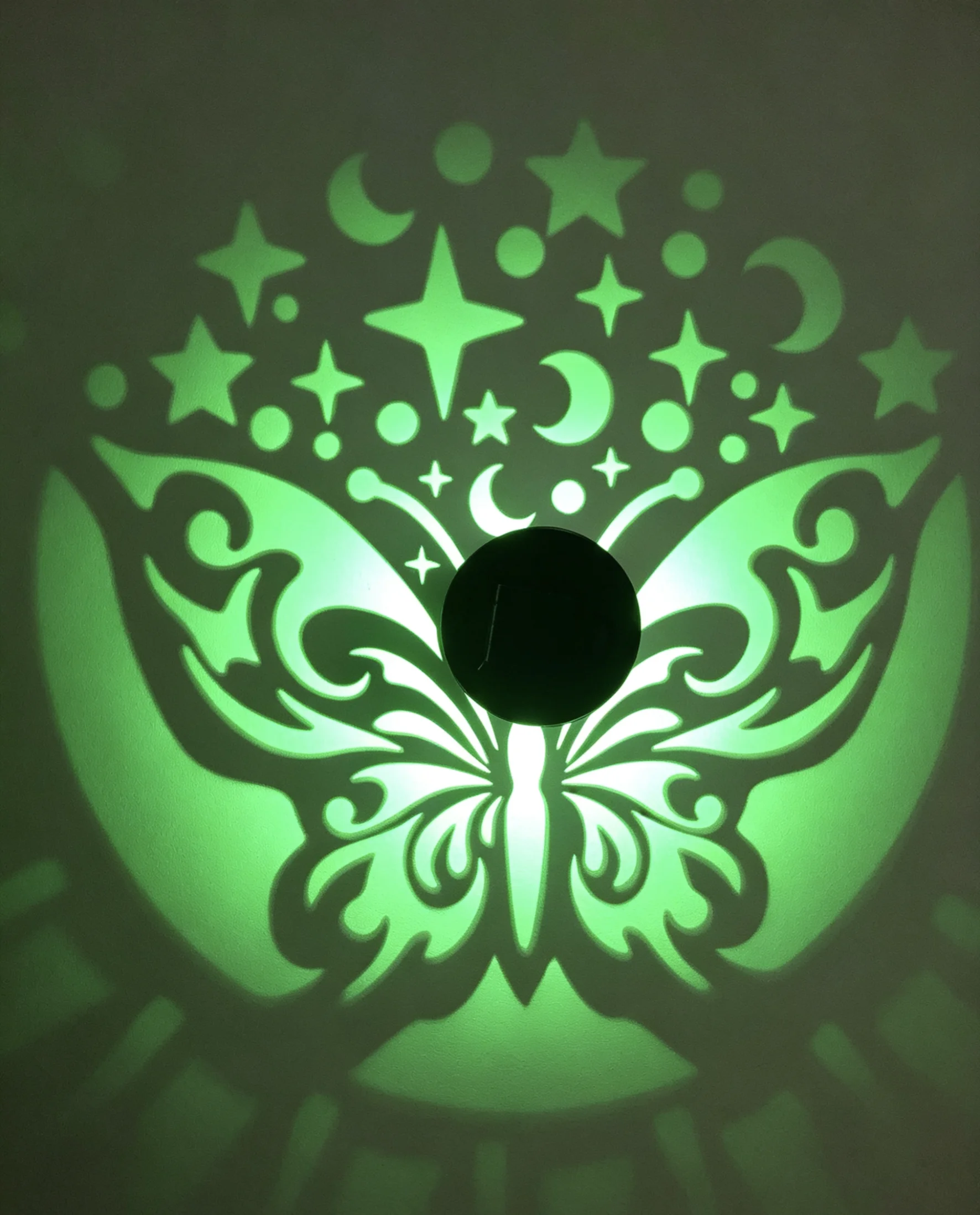 2 Pack Solar Butterfly Projection Lights LED Color Changing Outdoor Wall Lamps for Patio Path Garden Wedding Party Decor