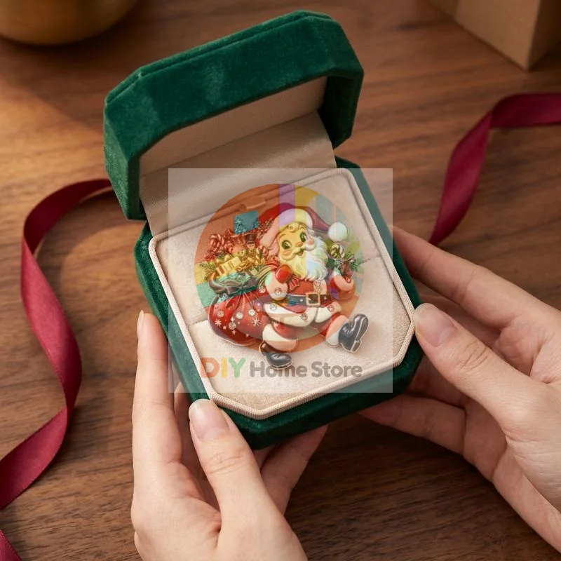 Christmas Santa Claus Brooches Hypoallergenic Alloy Unisex Lapel Pins for New Year Family Gathering Wear Festive Jewelry Gifts