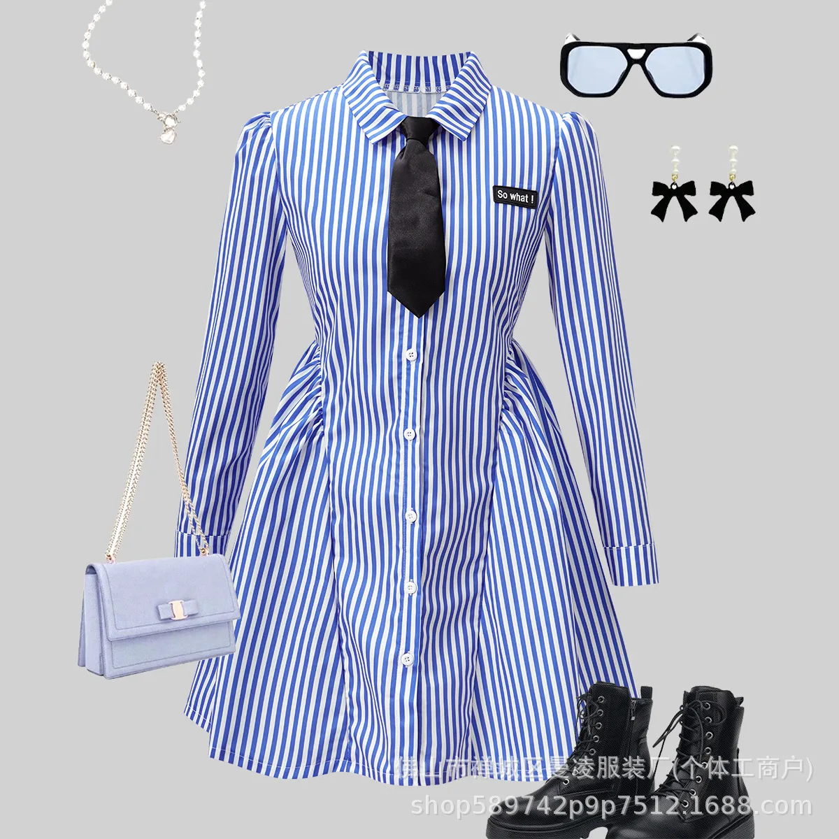 Korean Style A Line Shirt Dress - Kinderkleidung 2026 Neue Mädchenmode im Koreanisch-Britischen
