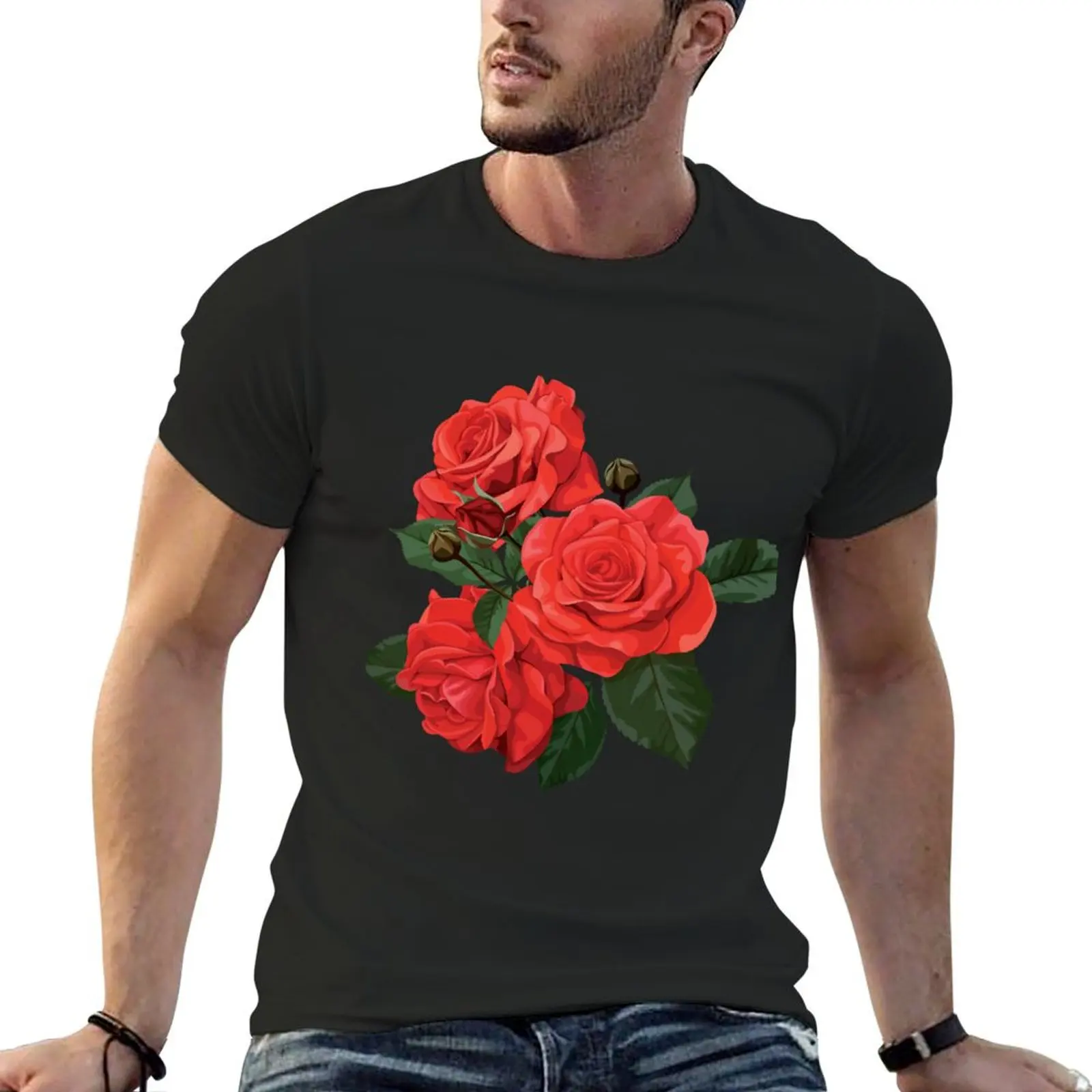 

Rose Flower Desgin T-Shirt vintage t shirts anime tshirt graphic t shirts mens white t shirts