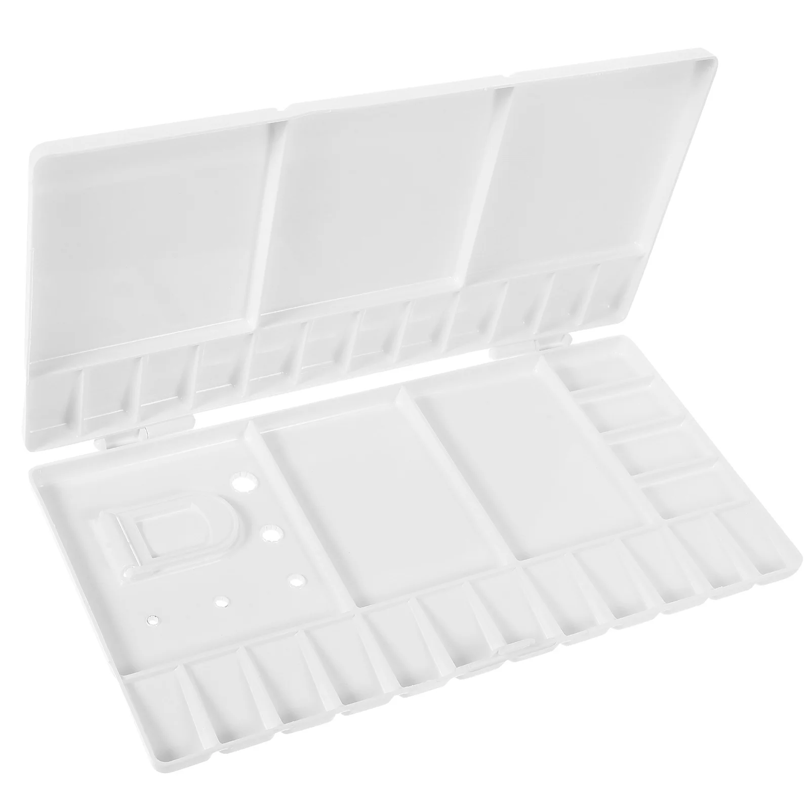 28 حجرة من البلاستيك 5 أقسام كبيرة حامل فرشاة الإبهام لوحة قابلة للطي للفنانين والطلاب لون البليت للسفر #4