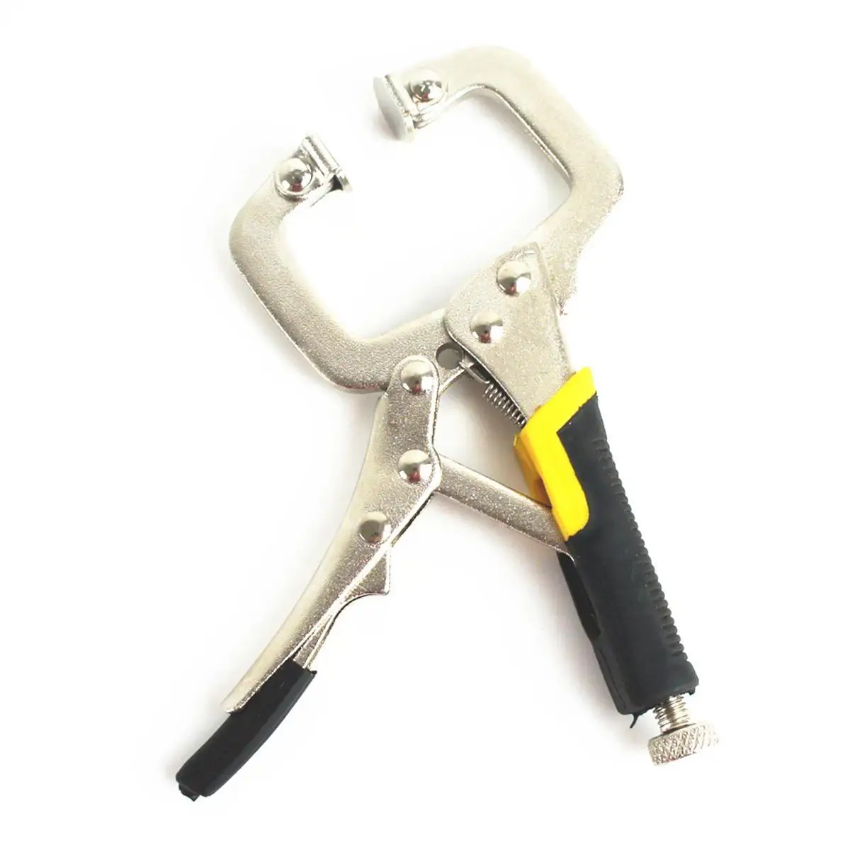 3pcs/set Plier 4\'\' Wood Face Clamp Vice Grip Kit Complete Locking C Type Clip Clamp Straight Needle Pliers Locking Self Grip