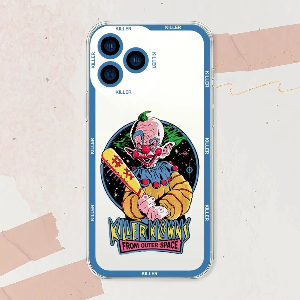 Game killer klowns from outer space Phone Case For iphone 11 12 13 14 Mini Pro Max Transparent Shell