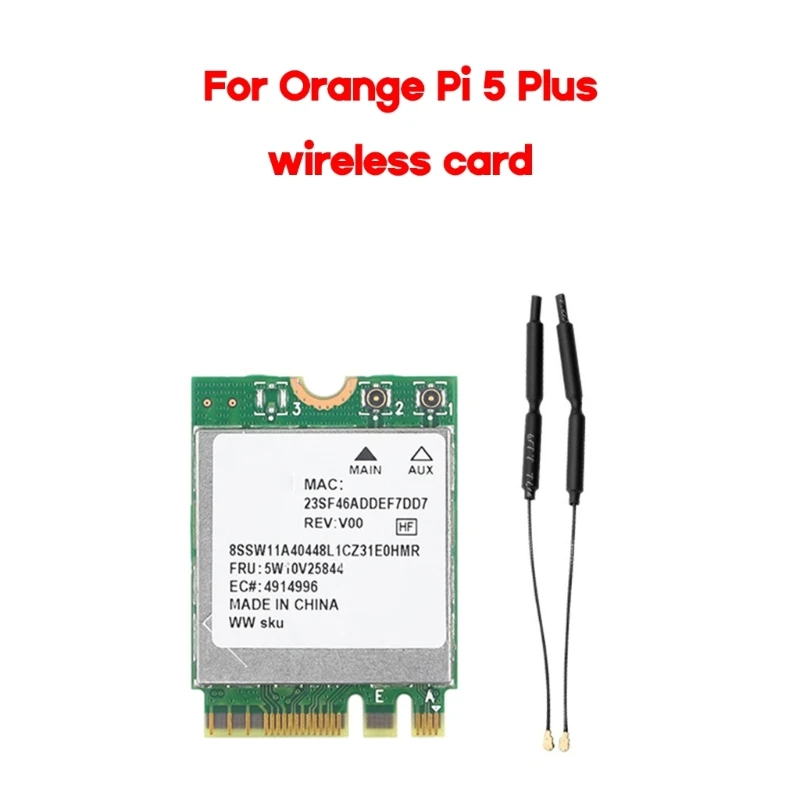 1800Mbps Wifi6 & BT5.2 WIFI Card for Orange Pi 5 Plus Board PCIe DualBand 2.4GHz & 5GHz RTL8852BE(PCIE+USB)