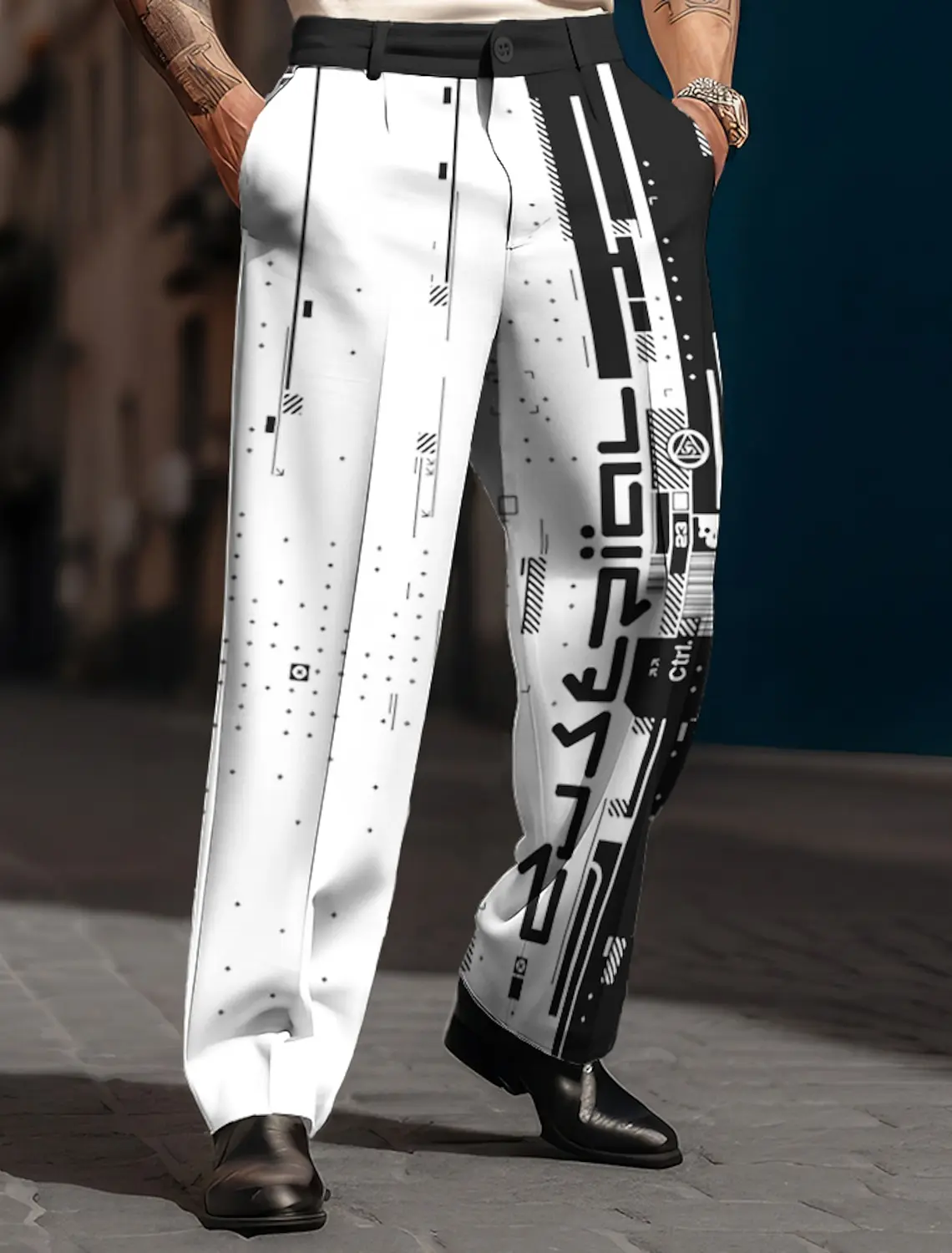 2025 Super Large New Men\'s Bohemian Printed Wide Leg Pants 3D Printed Loose Casual Beach Pants