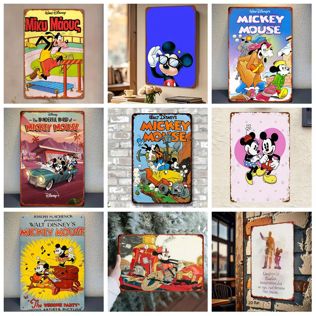 

Miniso Disneyland themed Collection Poster Metal Plaque Retro Decorative Plate Bar Garage Club Metal Sign Wall Decoration