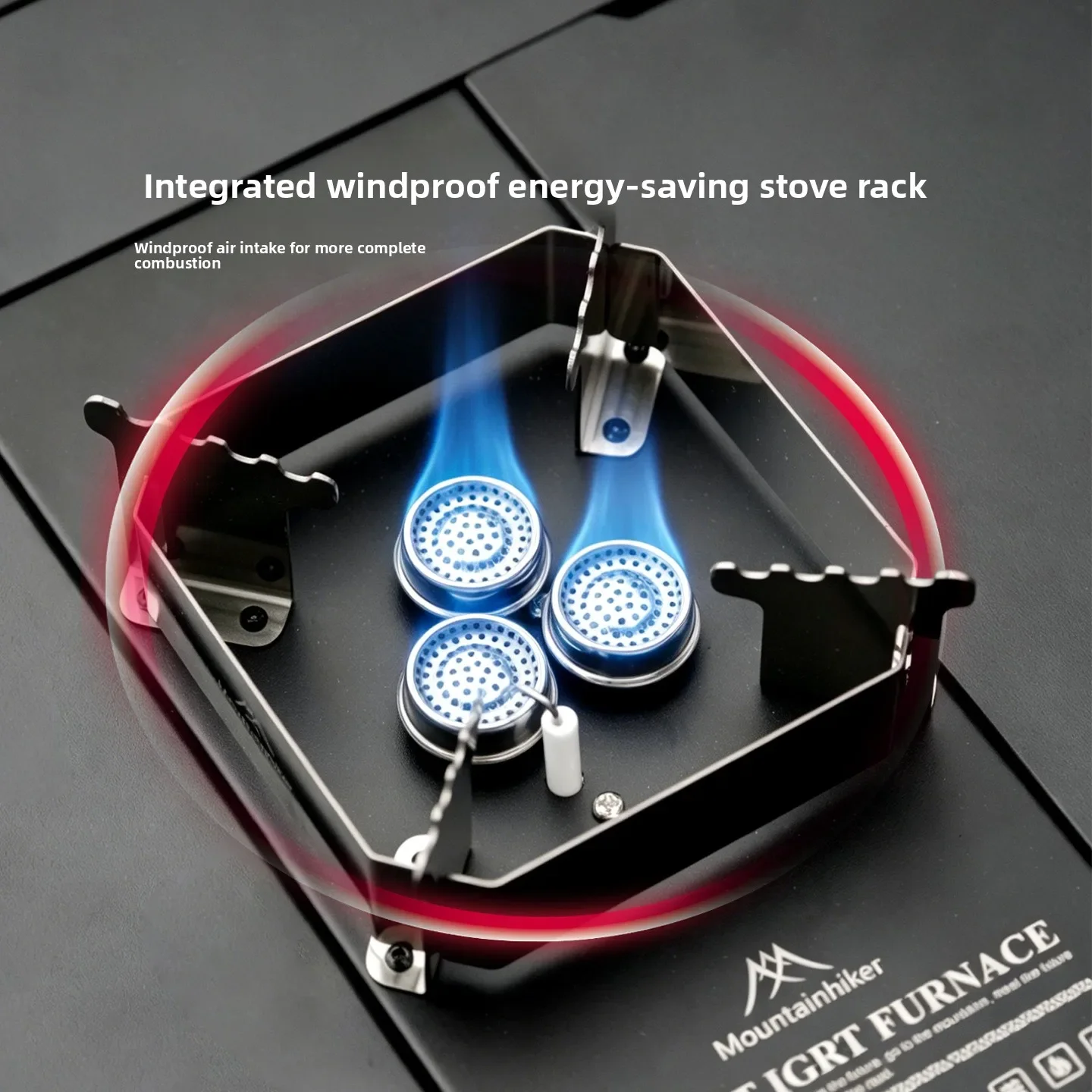MOUNTAINHIKER 0.5 Unit IGT Black Outdoor Camping Gas Furnace Dual-Purpose Portable Stove Aluminum Alloy for Camping And Hiking