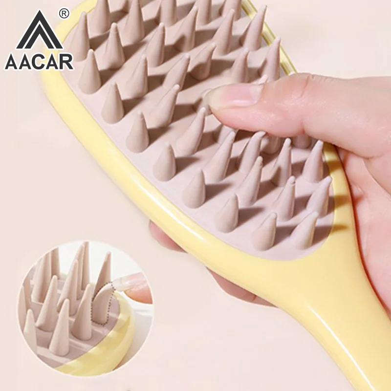 

Fashion Coarse Teeth Shampoo Comb Silica Gel Fluffy Head Massage Tools Long Handle Hair Washing Tools
