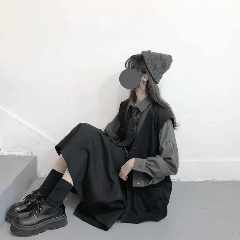 

Женская юбка-миди в корейском стиле для студенток, весна-осень 2026, новая коллекция, с эластичным поясом, А-силуэт