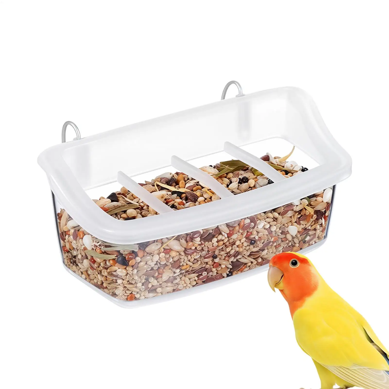 Parrot Feeder Chicken Hanging Feeder Drinker Supplies Water Box Pet Chicks Quail Duck Bird Poultry Plastic Food Containe