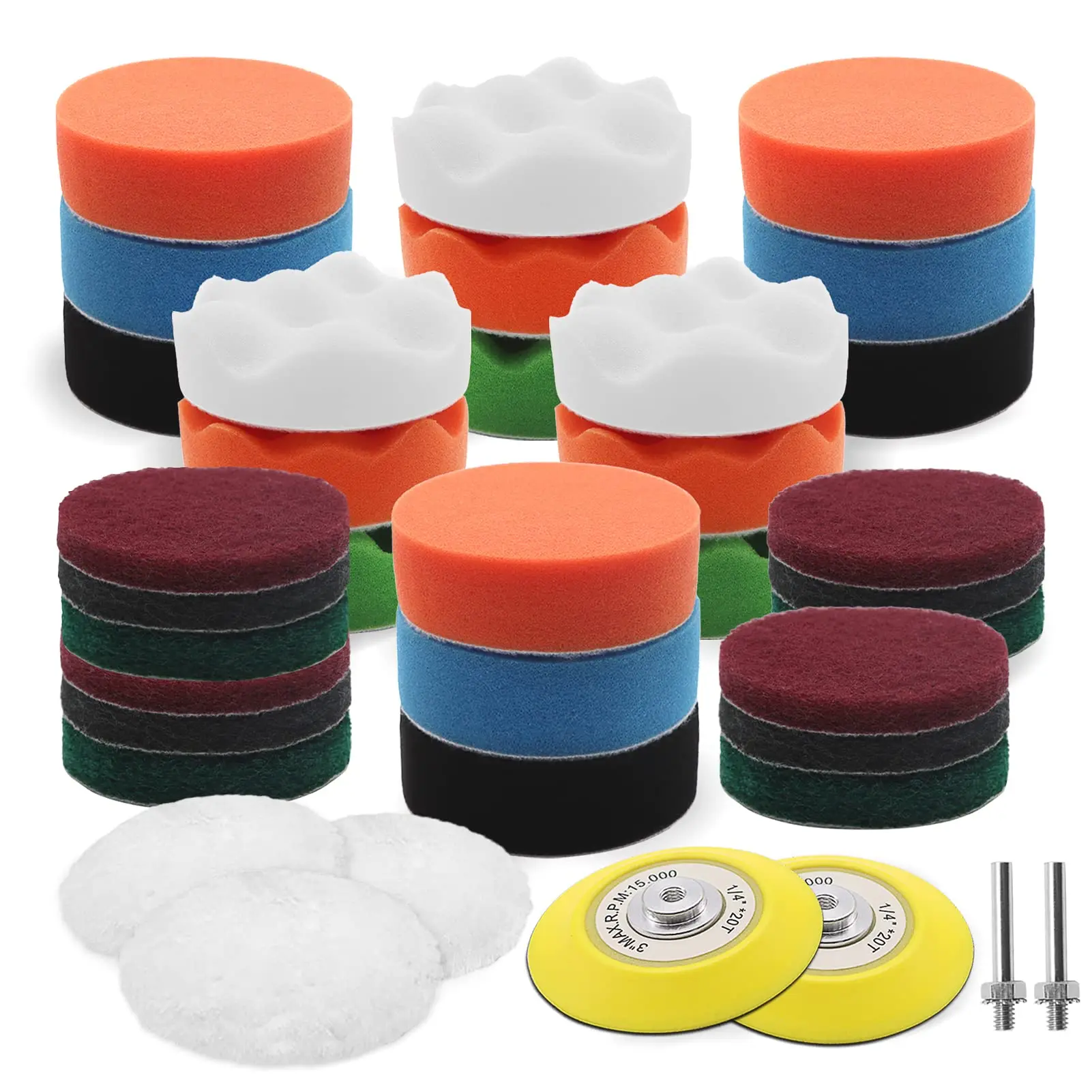 

3 Inch Foam Drill Sponge Polishing Pad Buffer Wool Scouring Pads for Car Polisher Headlight Restoration Waxing Cleaning Buffing