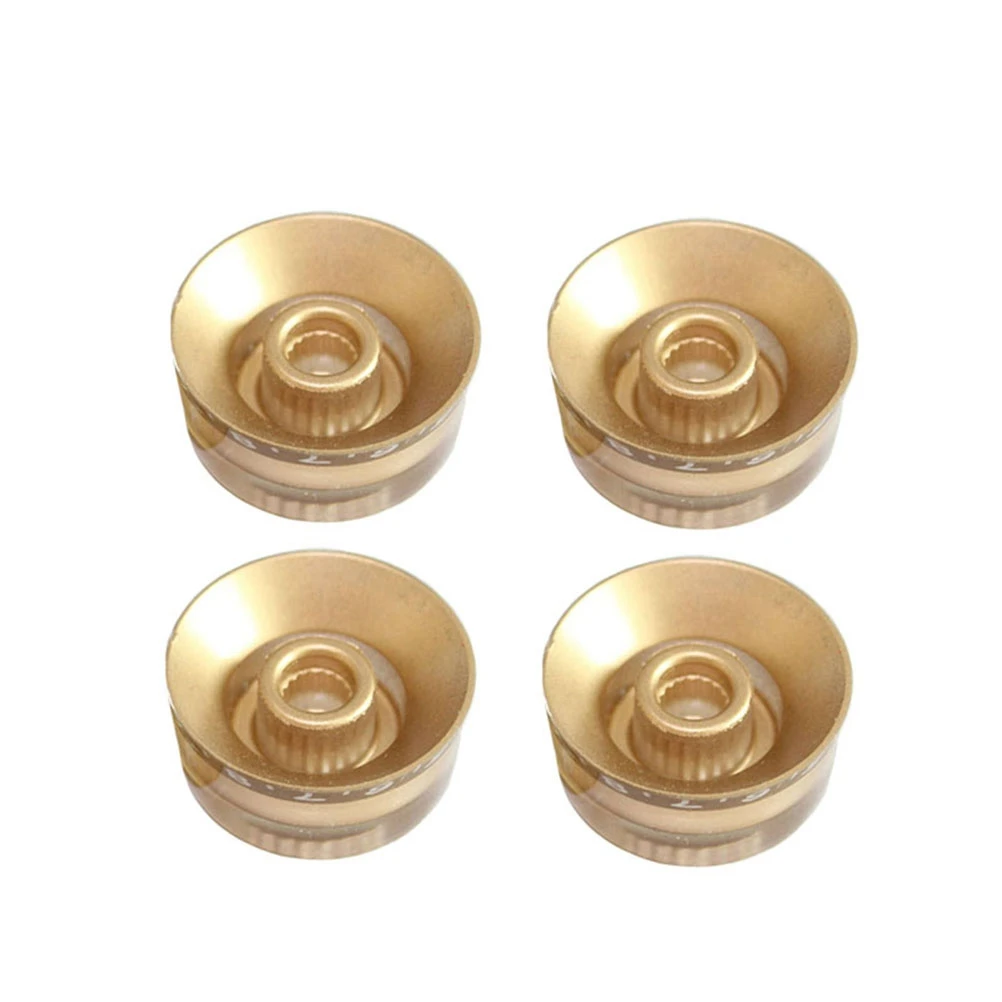 

4 PCS/ Set Round Guitar Knobs Volume Tone Control Knobs Rotary Knobs for Style Electric Guitar Parts Replacement (Golden)