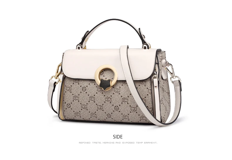 FOXER PVC-Leder Schulter-Crossbody-Taschen Vintage Signature Tote Bag Retro Mode Damenhandtasche Lässige Reisetasche für Frauen – Detail 14