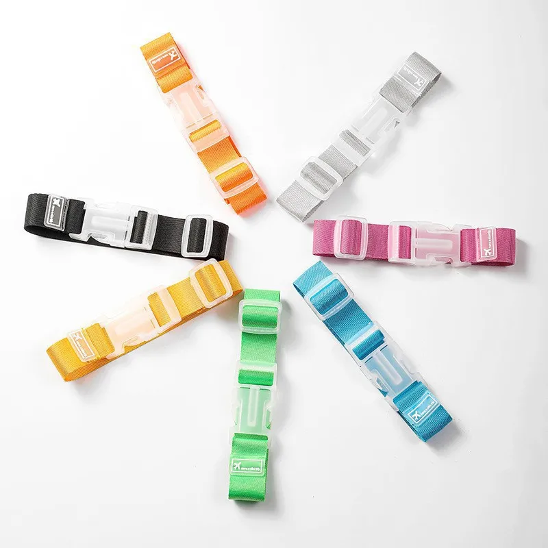 

2pc Colorful Adjustable Baggage Nylon Straps Baggage Belt Security Bag Buckle Button Aircraft Suitcase Travel Luggage Accessorie