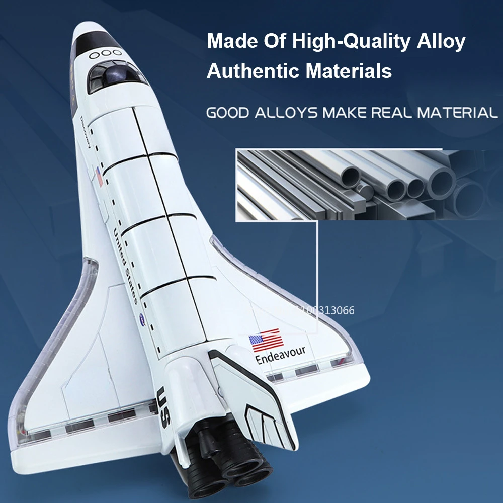 1/287 Alloy Space Shuttle Toy Military Simulation Aviation Model Airplane Both Sides of The Wings Can Emit Light for Boy Gifts