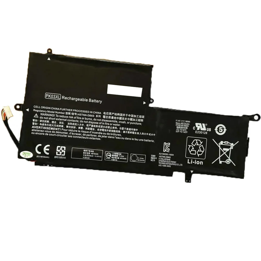 PK03XL 11.4V 56Wh Laptop Battery for HP Spectre 13 Pro x360 G1 G2 13-4000 HSTNN-DB6S series