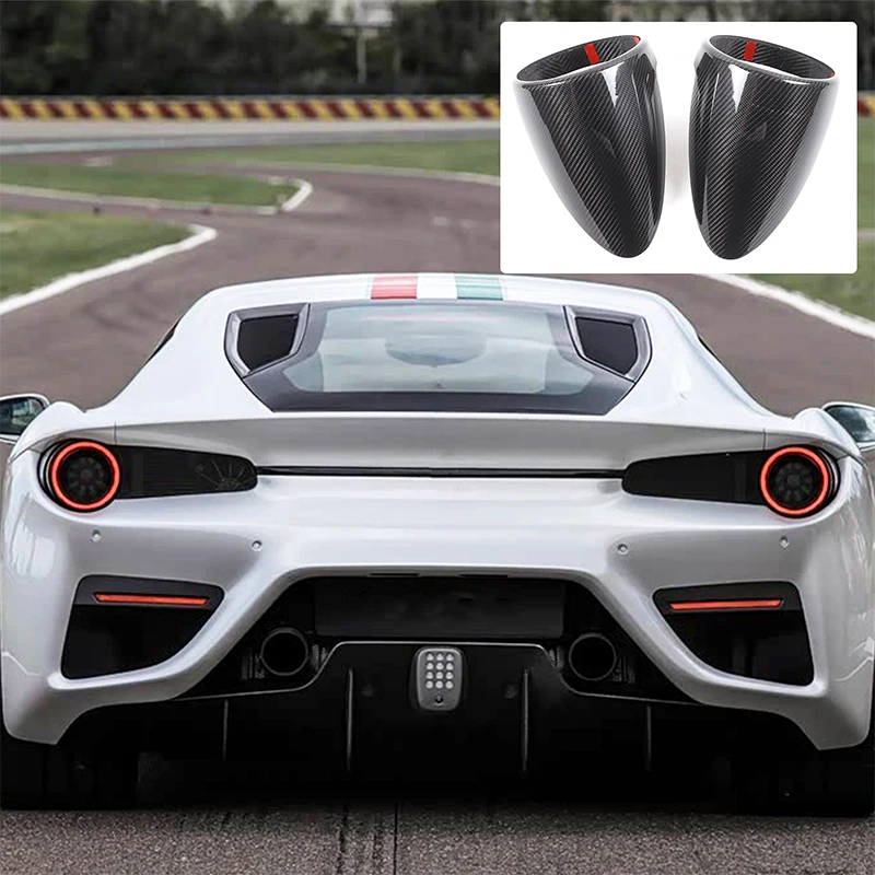 For Ferrari 458 2011-2016 Real Carbon Fiber Car Taillight Cover Fog Light Frame Body Kits Trim Exterior Protect Accessories