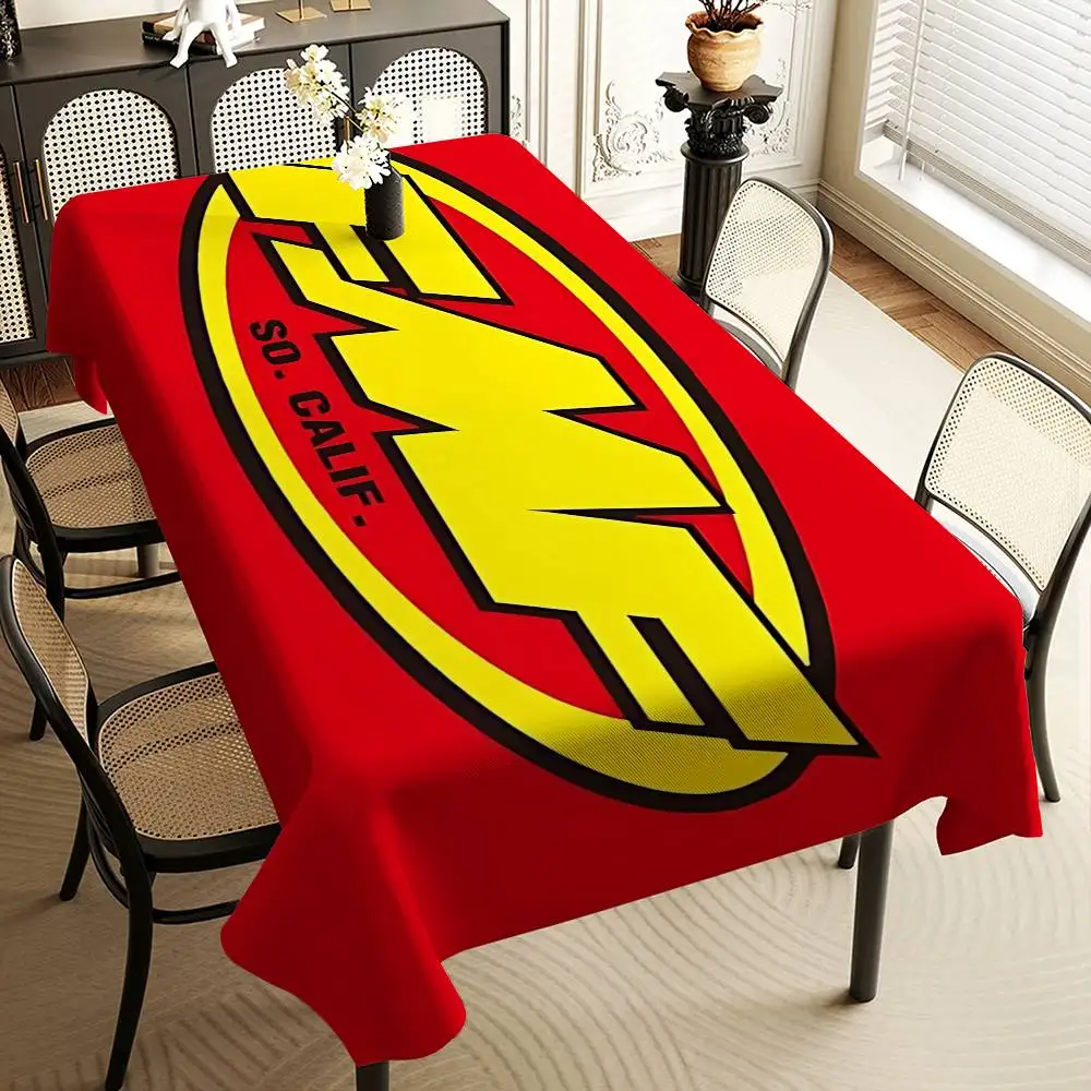 FMF Racing Logo Table Stain Resistant Decorative Washable Polyester Tablecloths For Dining Table Parties And Wedding