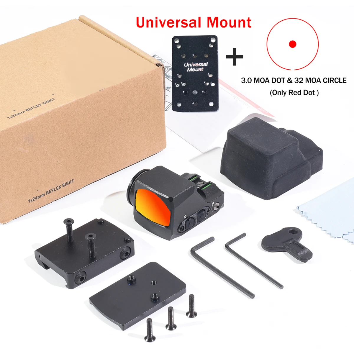 Hot Sale Tactische RM Red Dot Sight Optische Reflex Sight Airsoft Holografische Schietkijker met Gl*ck Montagebasis