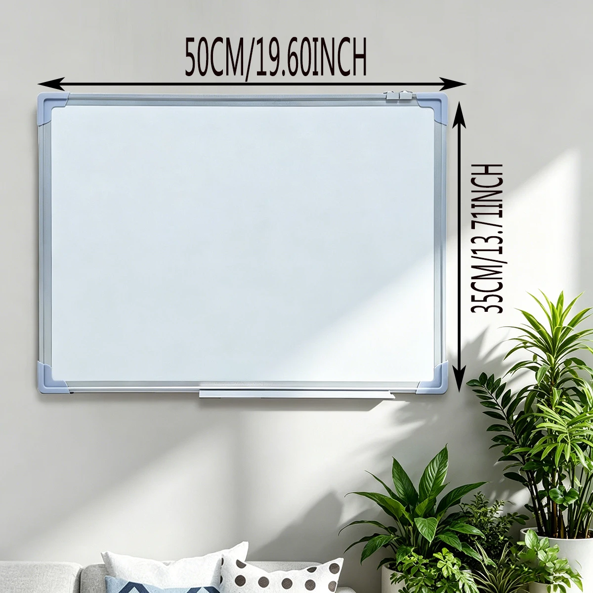 Magnetic Dry Erase Whiteboard with Marker Tray, Wall Mounted White Board for Office, Home & Classroom