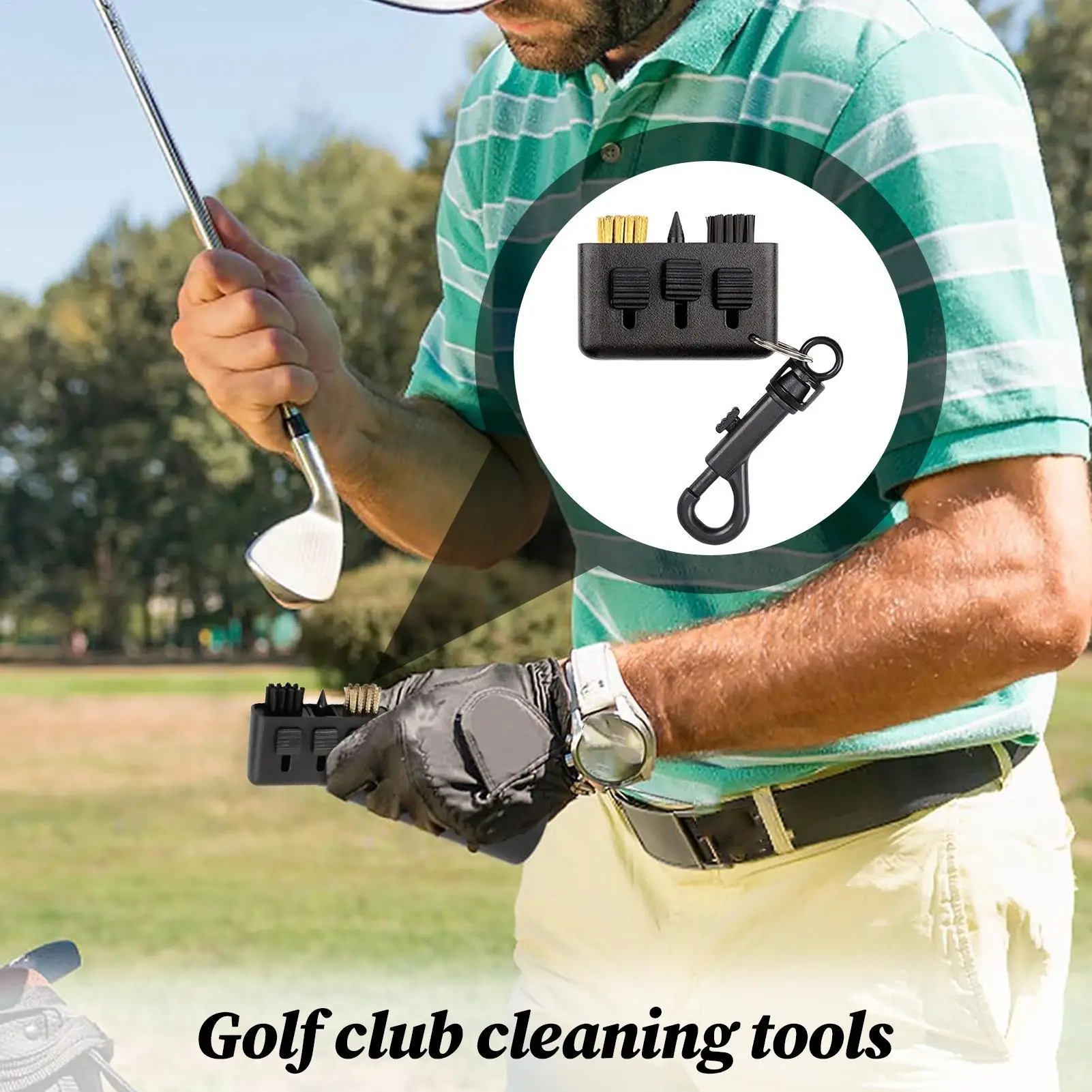 فرشاة تنظيف نادي الغولف المحمولة فرشاة غسالة النادي على الدورة ملحق أداة تنظيف الغولف للبنين المراهقين زوج لاعبي الغولف النساء #2