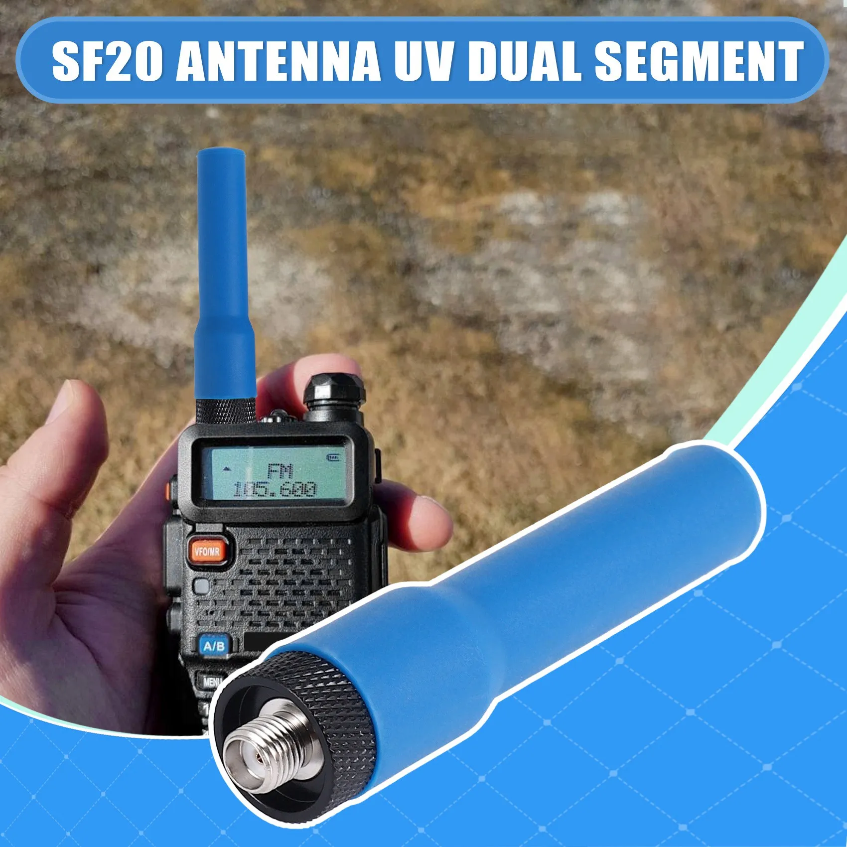 A17Z Walkie Talkie Soft Antenna SF-20 Mini Short Aerial SMA-F Dual Band VHF UHF for UV-K6 UV-21 UV-17 UV-18Pro Max Radio B