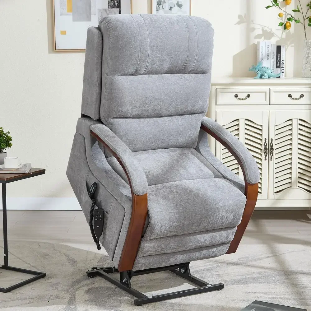 Dual Motor Power Lift Recliner Chair, Lift Chair with Massage and Heat for Elderly, Lay Flat Recliner, Standing Assistance, Inf