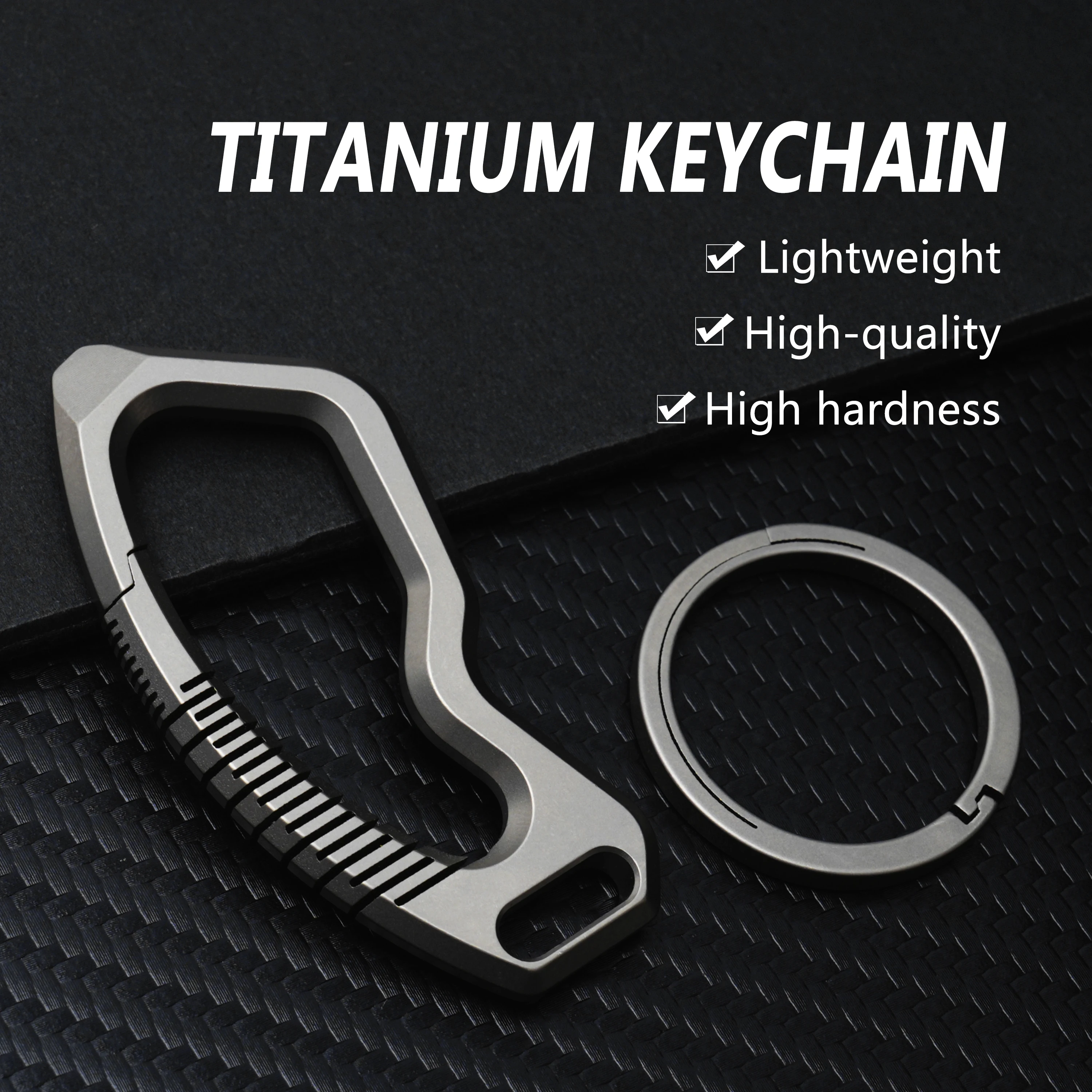 Titanium Alloy Keychain Car Key Mini Keyring With Aluminum Alloy Rocket Small Pendant Multifunctional EDC Outdoors Tool